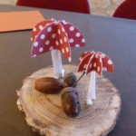 Champignon en origami decoration table automne origami champignons idee