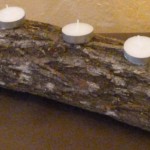 Une bûche à bougies decoration table automne buche bougie