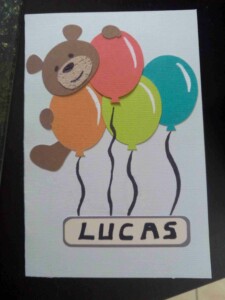 Carte d'anniversaire enfant Carte DIY Silhouette ourson ballon papier à faire soi meme