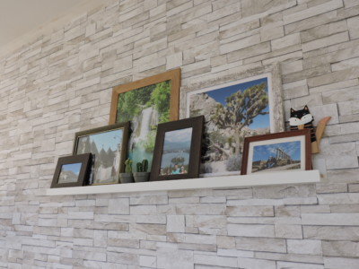 Tablette déco tablette cadres pose mur idée déco